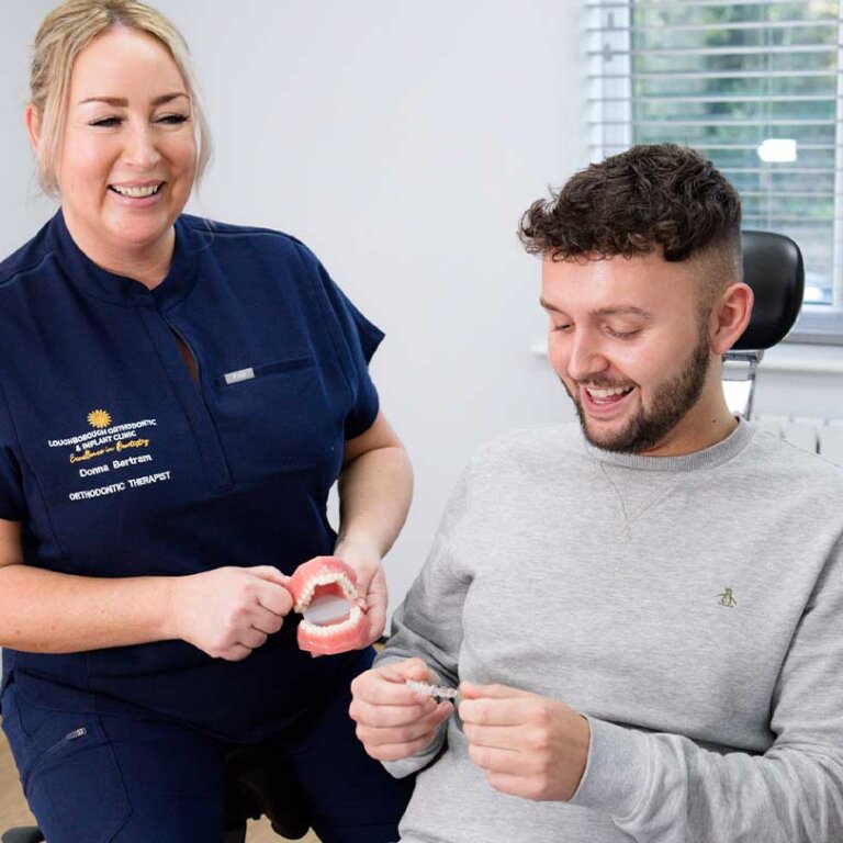 Patient at Invisalign consultation with Loughborough orthodontic therapist